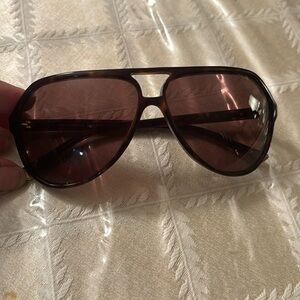 Dolce and Gabbana brown tortoise aviator sunglasses
